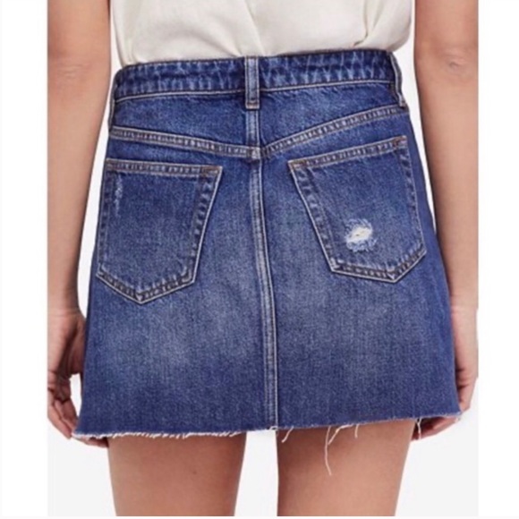 FREE PEOPLE Harvey Distressed Denim Skirt - Picture 2 of 7
